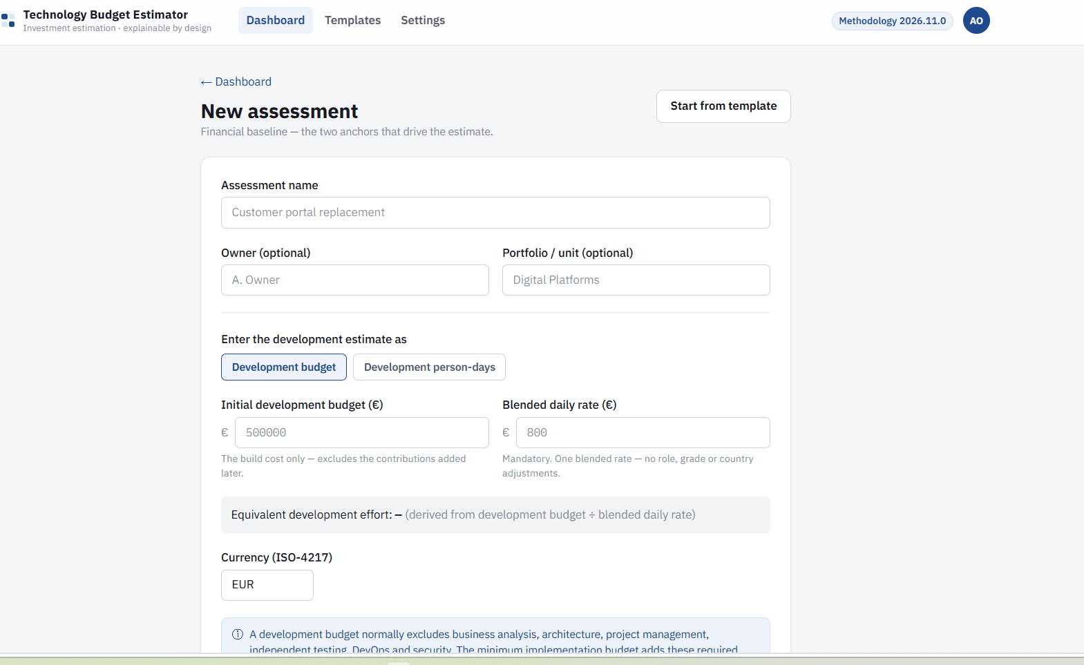 The structured assessment questionnaire